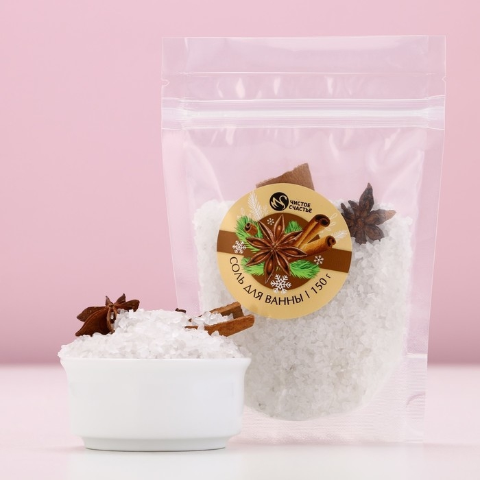 Соль для ванны с добавками, 150 гр, аромат корицы, Новый Год Соль для ванны с добавками, 150 гр, аромат корицы, Новый Год