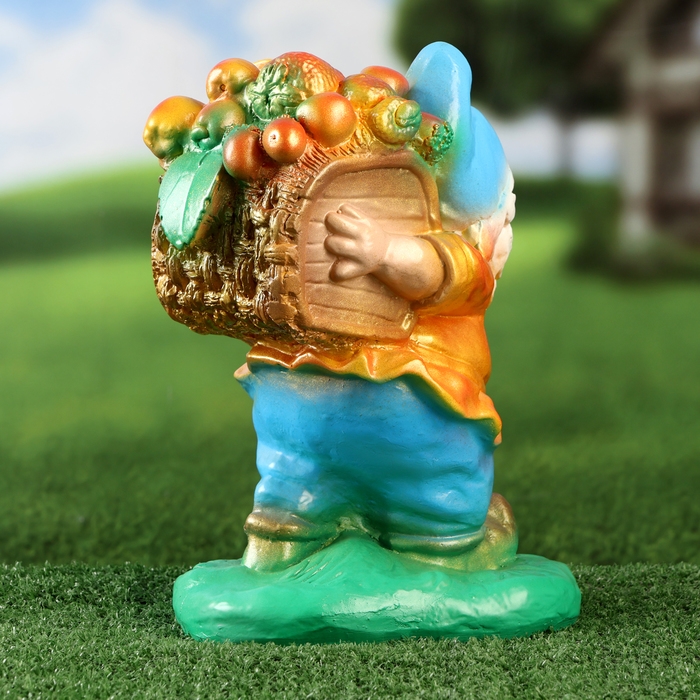 Садовая фигура  Садовая фигура "Гном с корзиной" 28см