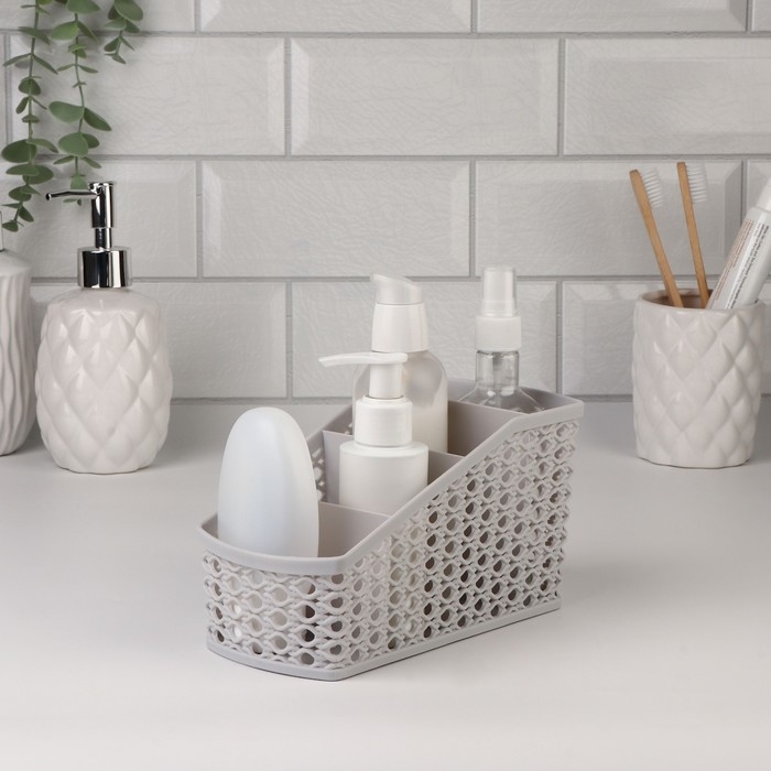 Органайзер для хранения, 4 ячейки, 19 &times; 10,5 &times; 8 см, цвет МИКС