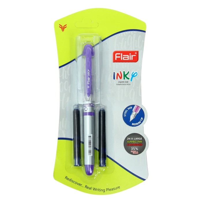 Ручка перьевая Flair Inky + 2 штуки запасных картриджей, МИКС, в блистере Ручка перьевая Flair Inky + 2 штуки запасных картриджей, МИКС, в блистере