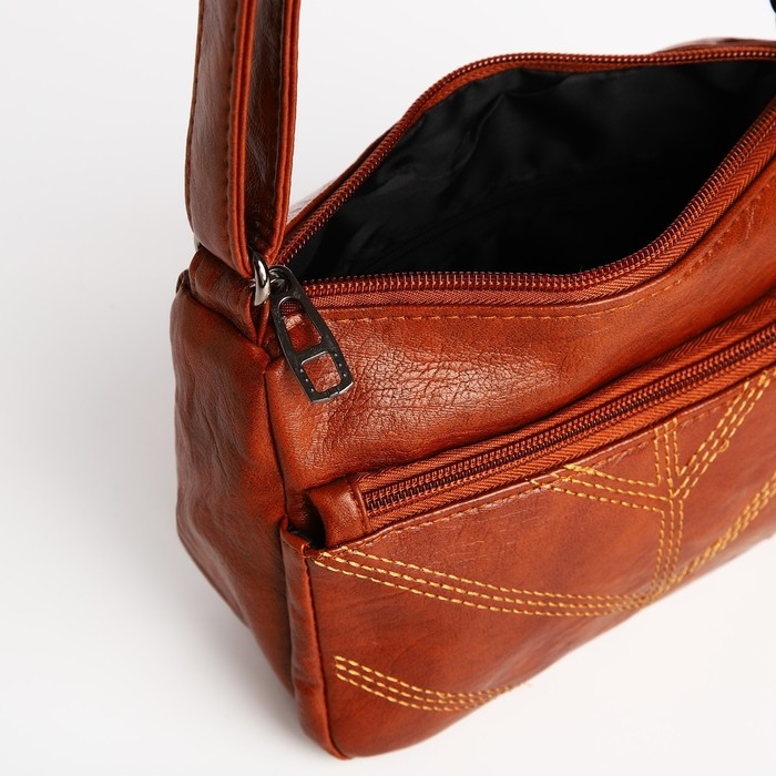 Сумка кросс-боди на молнии, цвет коричневый Сумка кросс-боди на молнии, цвет коричневый