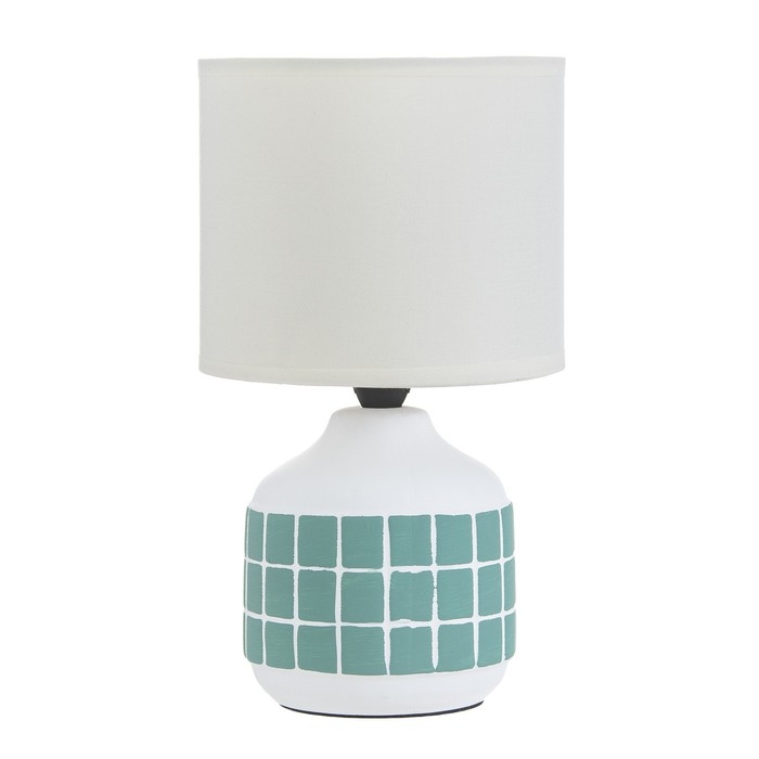 Настольная лампа Настольная лампа "Гликерия" E14 40Вт бело-лазурная 15х15х27 см RISALUX