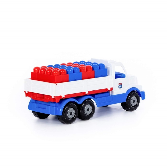 Автомобиль бортовой «Сталкер», цвет бело-синий + конструктор «Юниор», 20 элементов Автомобиль бортовой «Сталкер», цвет бело-синий + конструктор «Юниор», 20 элементов