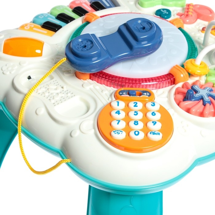 Развивающий столик, световые и звуковые эффекты, цвет бирюзовый Развивающий столик, световые и звуковые эффекты, цвет бирюзовый