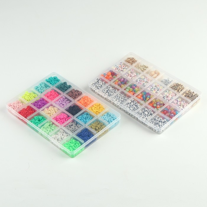 Набор для создания украшений, 24 цвета, 2 лески, шармы Набор для создания украшений, 24 цвета, 2 лески, шармы