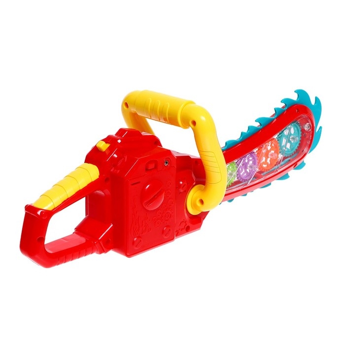 Бензопила с шестерёнками, световые и звуковые эффекты, работает от батареек Бензопила с шестерёнками, световые и звуковые эффекты, работает от батареек