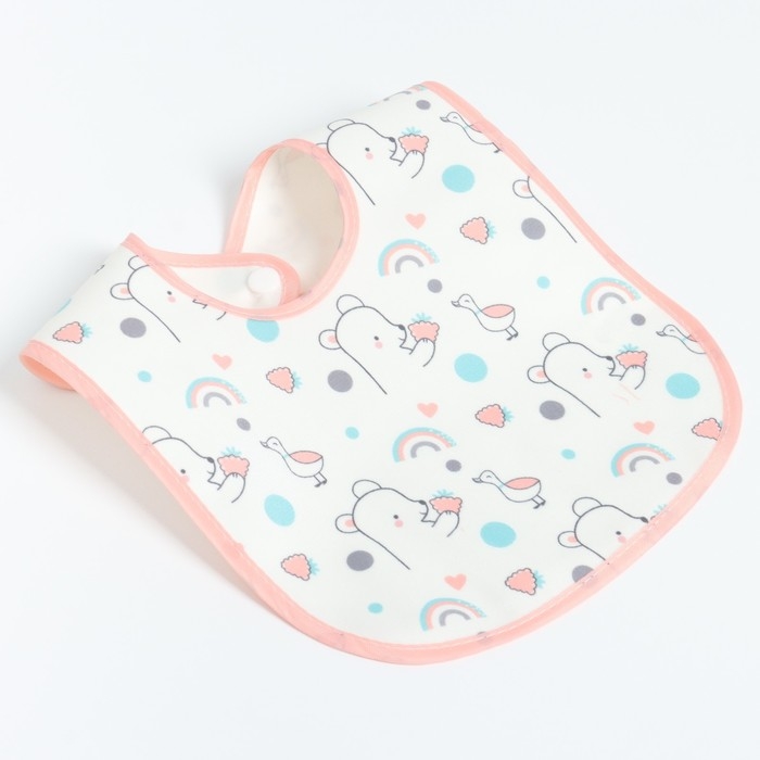 Набор детских слюнявчиков Крошка Я, 4 шт. + подарок, 29х20 см., цвет розовый, серый Набор детских слюнявчиков Крошка Я, 4 шт. + подарок, 29х20 см., цвет розовый, серый