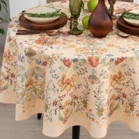 Скатерть Этель Floral pattern d=219 см с ГМВО, 100% хлопок, саржа 190 гр/м2