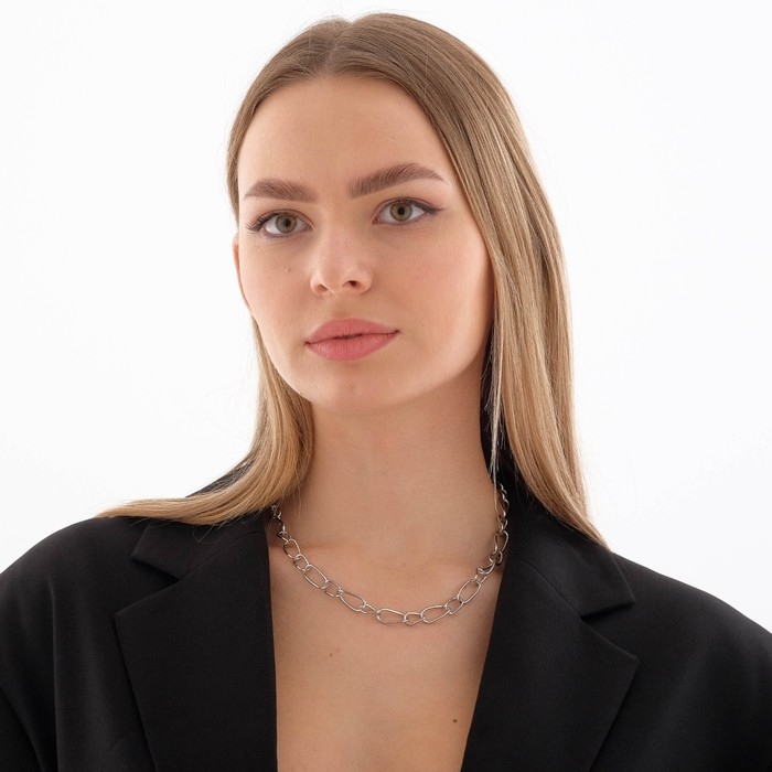 Колье «Цепь» разные звенья, цвет серебро,55 см Колье «Цепь» разные звенья, цвет серебро,55 см