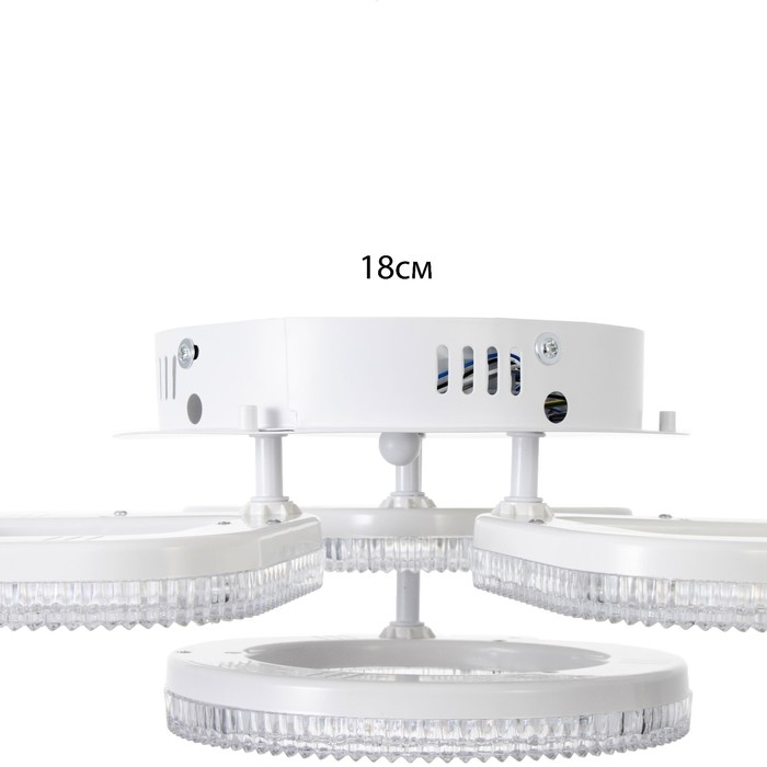 Люстра с ПДУ Люстра с ПДУ "Нонна" LED 68Вт 3000-6000Вт белый 39х39х12,5см BayerLux