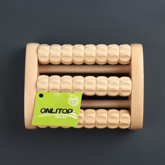 Массажёр для ног «Ножное счастье», 16 × 11,5 × 4,5 см, 3 ряда, деревянный Массажёр для ног «Ножное счастье», 16 × 11,5 × 4,5 см, 3 ряда, деревянный