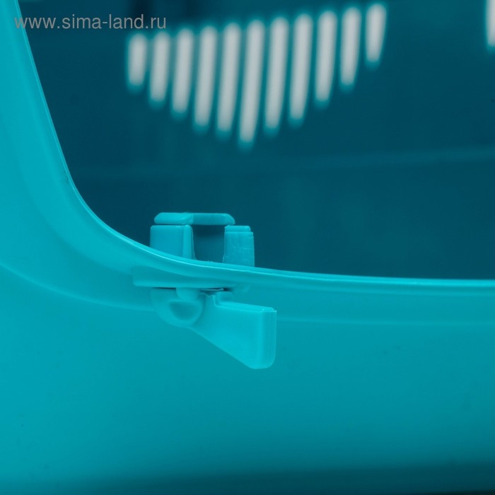 Переноска для животных до 9 кг  Переноска для животных до 9 кг "Пижон", металлическая дверь, 43х29х27,5 см, бело-бирюзовая