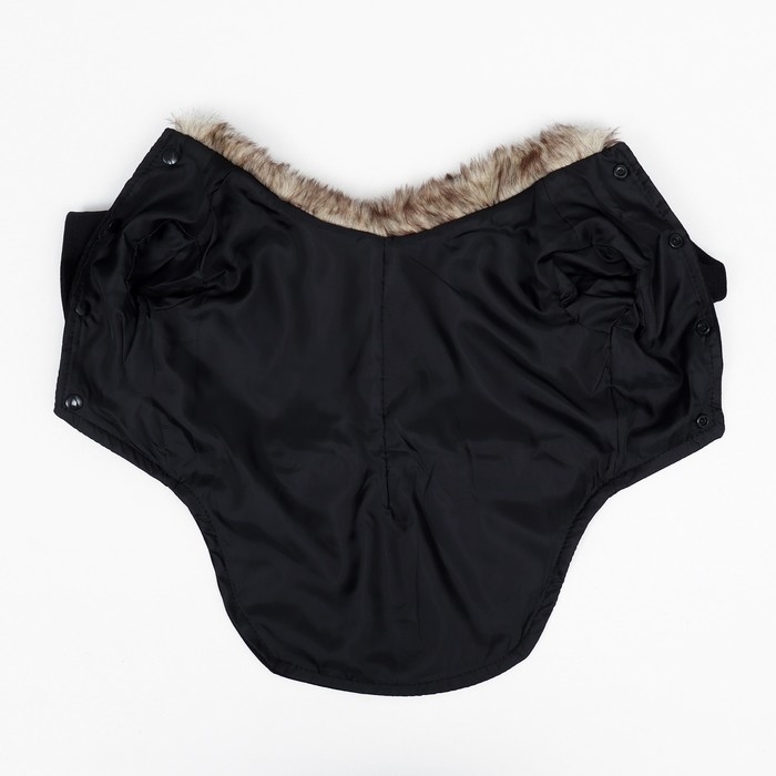 Пальто для собак, размер L (ДС 35, ОГ 52-53, ОШ 33-34 см), чёрное Пальто для собак, размер L (ДС 35, ОГ 52-53, ОШ 33-34 см), чёрное