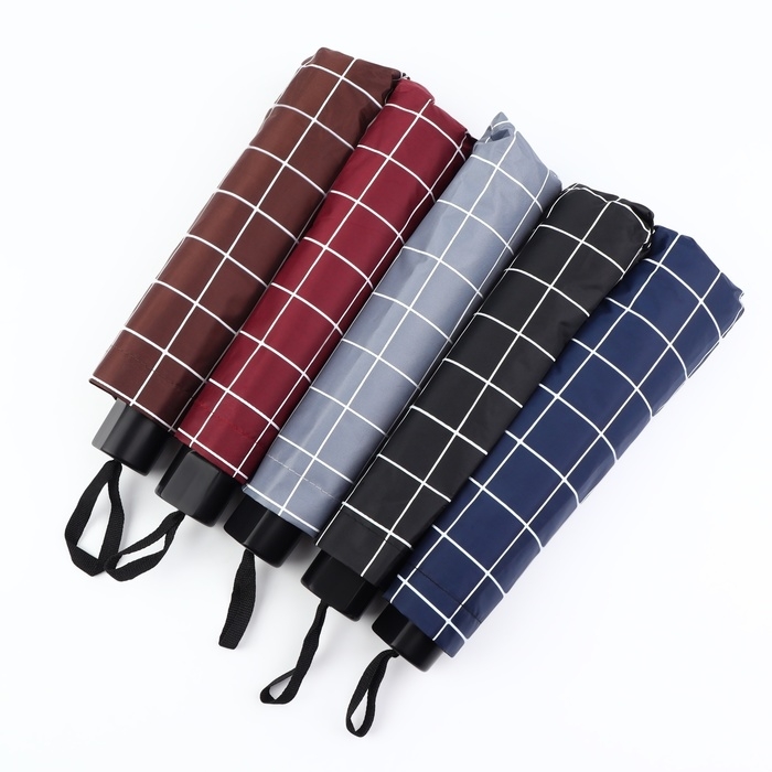 Зонт механический «Крупная клетка», эпонж, 4 сложения, 8 спиц, R = 47/55 см, D = 110 см, цвет МИКС Зонт механический «Крупная клетка», эпонж, 4 сложения, 8 спиц, R = 47/55 см, D = 110 см, цвет МИКС