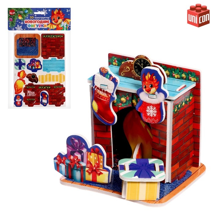 Конструктор фигурки»Камин», 3Д Конструктор фигурки»Камин», 3Д