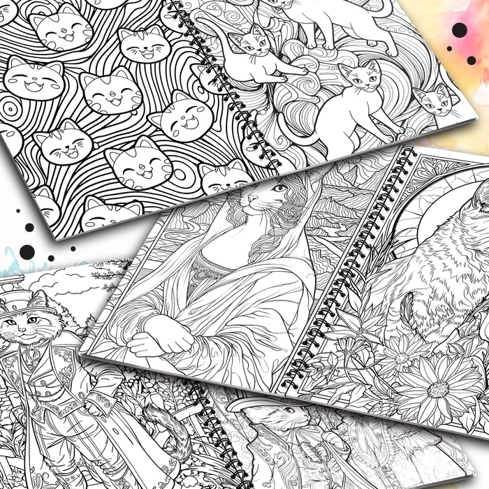 Релакс-раскраска «Кэтсбук», 100 картинок, формат А4 Релакс-раскраска «Кэтсбук», 100 картинок, формат А4