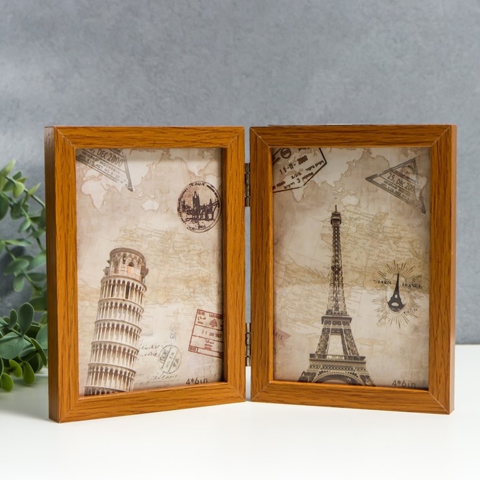 Фоторамка МДФ на 2 фото 10х15 см  Фоторамка МДФ на 2 фото 10х15 см "Сосна" 16х3х23,5 см