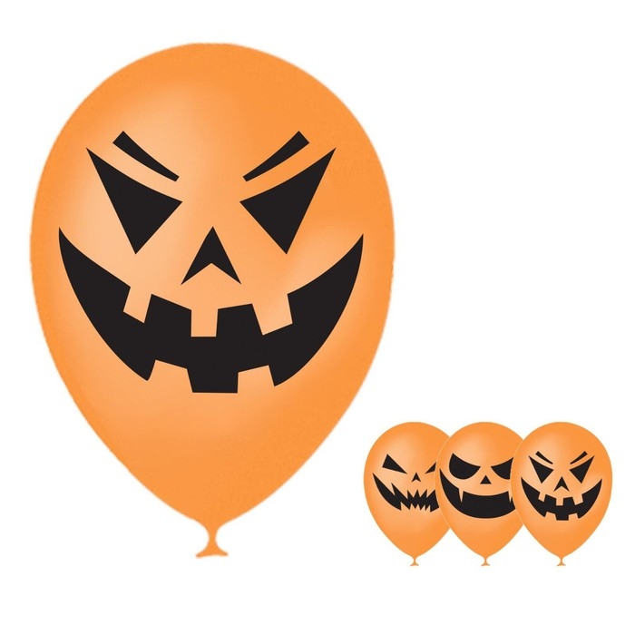 Воздушный шар латексный 12" &laquo;Cтрашные тыквы&raquo;, 15 шт., МИКС