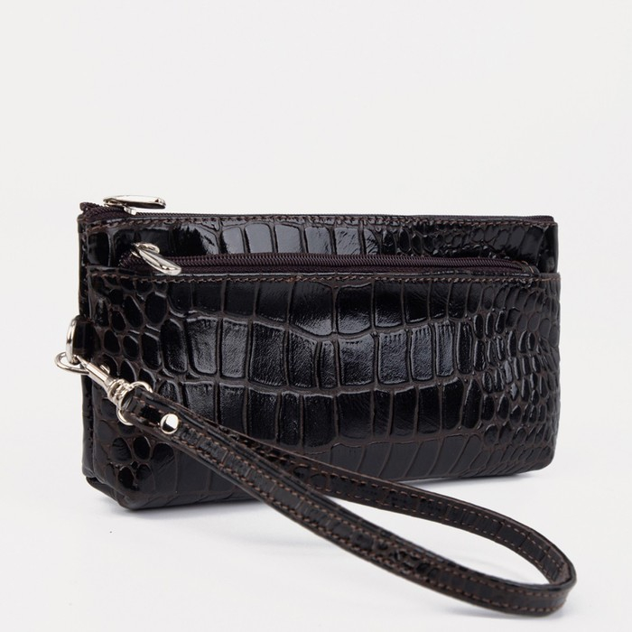 Кошелёк-ключница женский на молнии, цвет коричневый Кошелёк-ключница женский на молнии, цвет коричневый