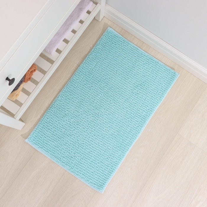 Коврик для дома Доляна «Букли», 50×80 см, цвет голубой