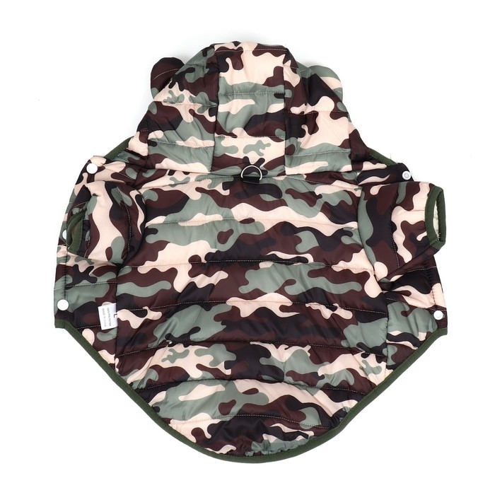 Куртка для собак  Куртка для собак "Боец" с капюшоном, размер L (ДС 35, ОГ 42 см), камуфляж