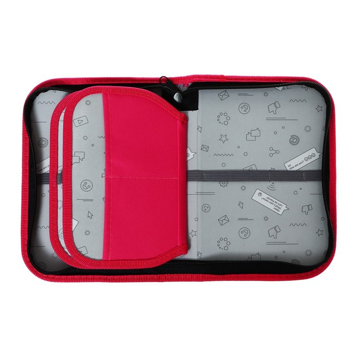 Пенал 3 секции, вкладка внутри, 140 х 210 х 40 мм, тканевый, Calligrata TOP Block Пенал 3 секции, вкладка внутри, 140 х 210 х 40 мм, тканевый, Calligrata TOP Block "Котик"