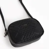 Сумка женская кросс-боди на молнии, 19&times;7&times;15 см, в клетку, чёрная