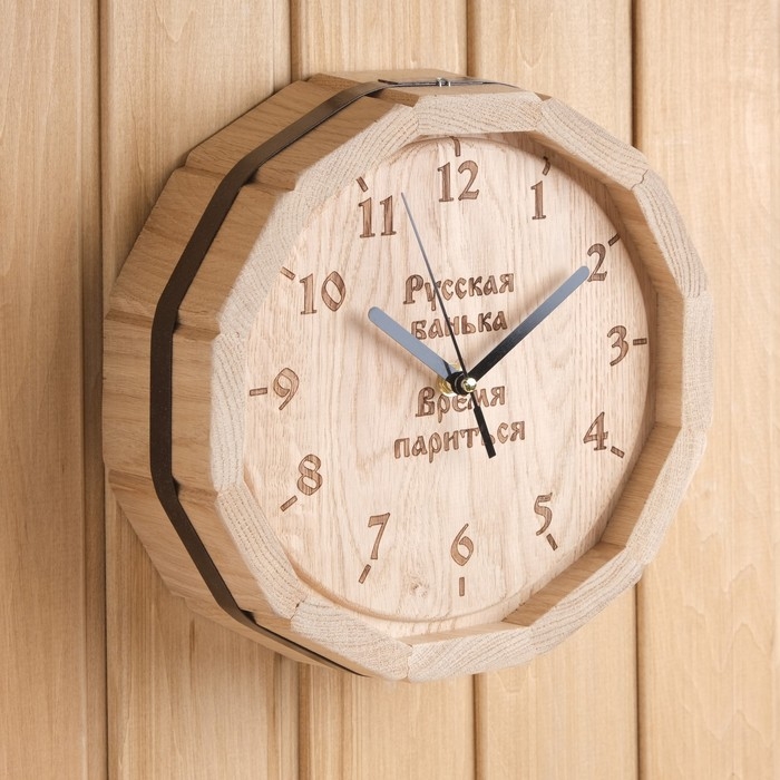 Часы банные бочонок Часы банные бочонок "Бочка", дуб МИКС