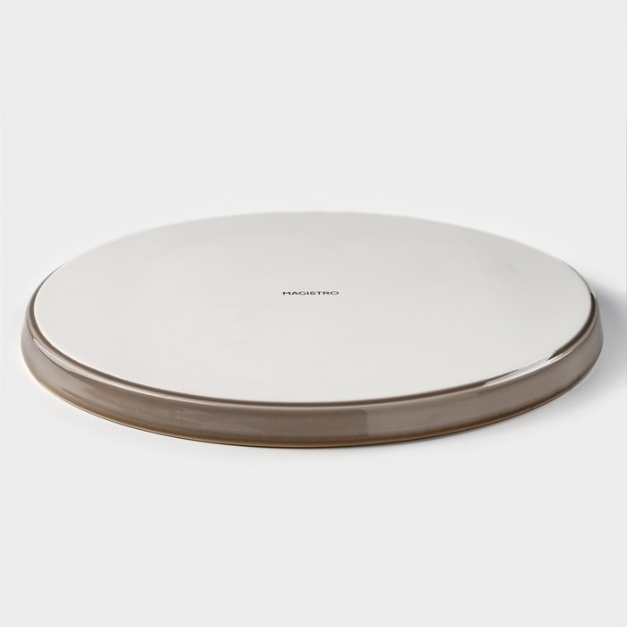 Тарелка фарфоровая с бортиком Magistro «Церера», d=25,5 см, цвет коричневый Тарелка фарфоровая с бортиком Magistro «Церера», d=25,5 см, цвет коричневый