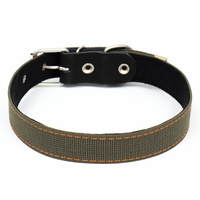 Ошейник брезентовый с подкладом, 72 х 3,5 см, ОШ 45-60 см, хаки Ошейник брезентовый с подкладом, 72 х 3,5 см, ОШ 45-60 см, хаки