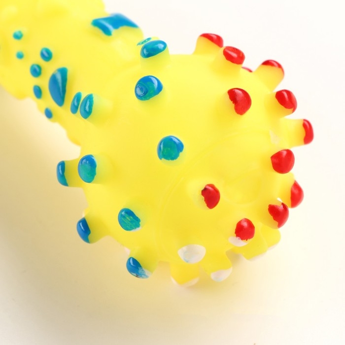 Игрушка пищащая Игрушка пищащая "Гантель малая" для собак, 12,5 см, жёлтая