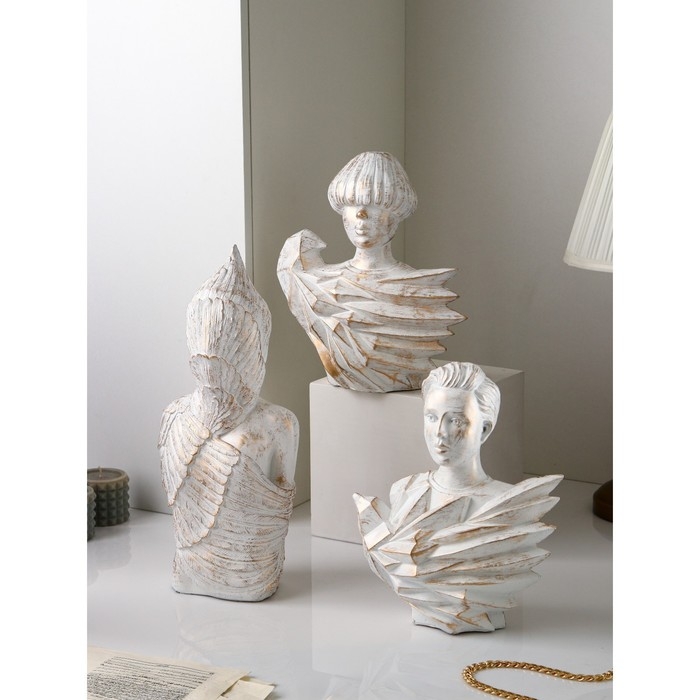 Набор фигур «Женщина воин», полистоун, 42 см, 3 шт, цвет белый Набор фигур «Женщина воин», полистоун, 42 см, 3 шт, цвет белый