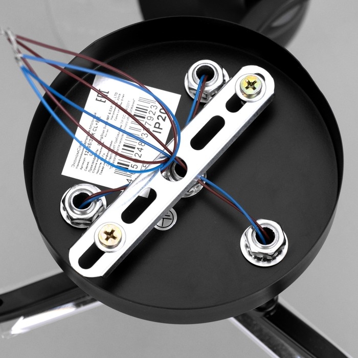 Люстра потолочная Люстра потолочная "Аррон" E27 3х40Вт черный 49х49х24см