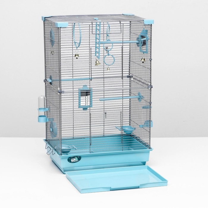 Клетка для птиц Клетка для птиц "Пижон" №101-Б, разборная, 42 х 30 х 65см (укомплект.) бирюзовая