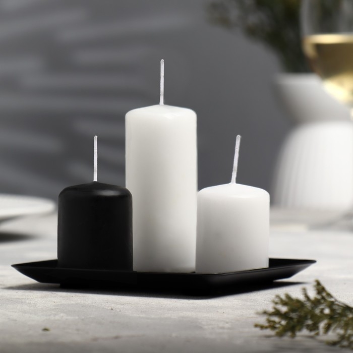 Подсвечник металл  Подсвечник металл "Тарелка", 12,6х12,6х1,3 см, черный