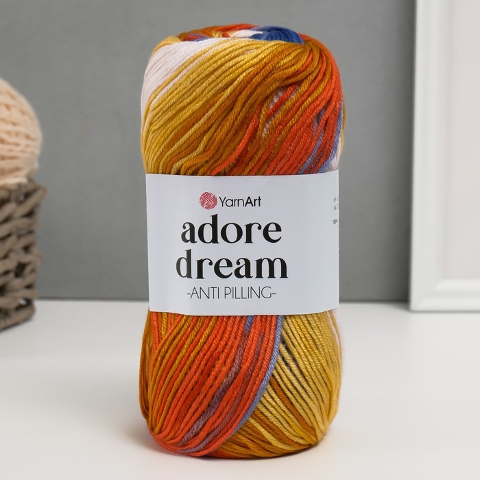 Пряжа Пряжа "Adore Dream" 100% акрил антипиллинг 280м/100г (1065 беж-джинс)