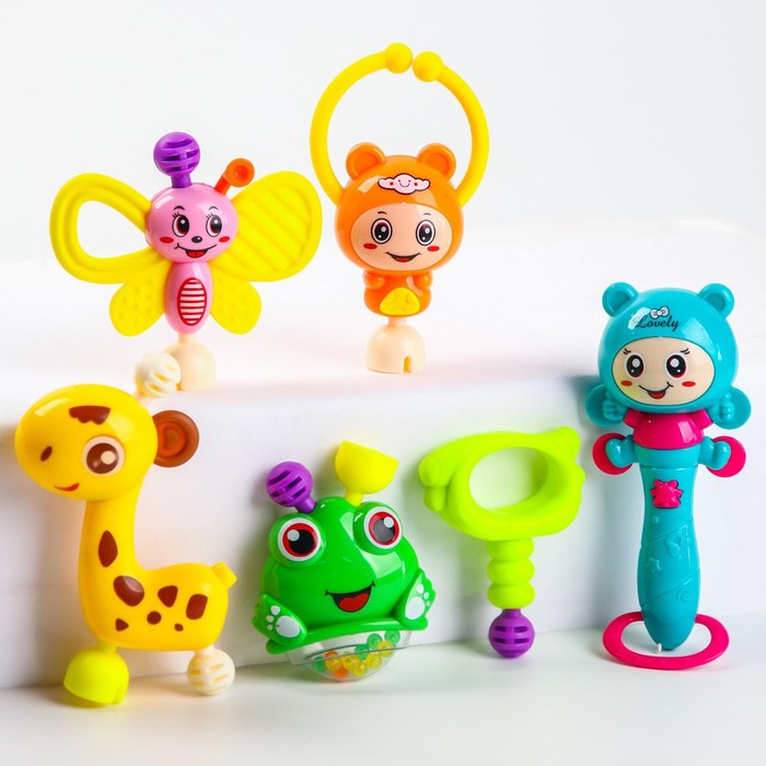 Набор погремушек «Собери меня», 6 шт., яркие цвета, Крошка Я Набор погремушек «Собери меня», 6 шт., яркие цвета, Крошка Я