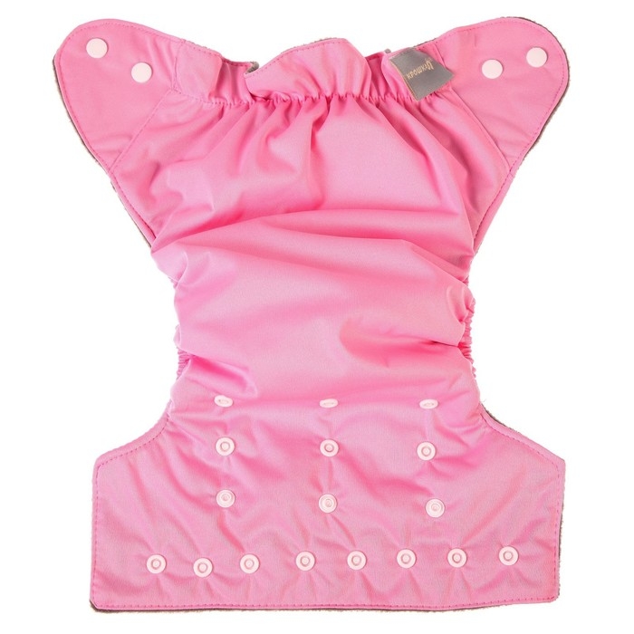 Многоразовый подгузник, 3-15 кг, угольно-бамбуковая ткань, цвет розовый, Крошка Я