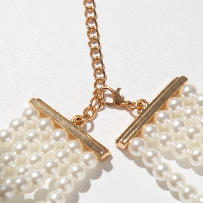 Чокер-колье «Роскошь» жемчужое, синий в золоте, 30,5 см Чокер-колье «Роскошь» жемчужое, синий в золоте, 30,5 см