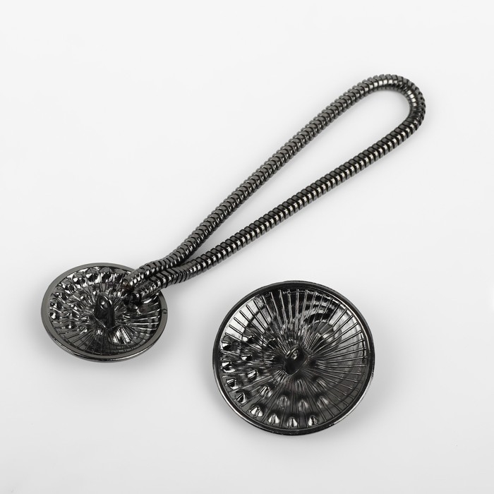 Декоративная застёжка, d = 2,5/3 см, цвет чёрный Декоративная застёжка, d = 2,5/3 см, цвет чёрный