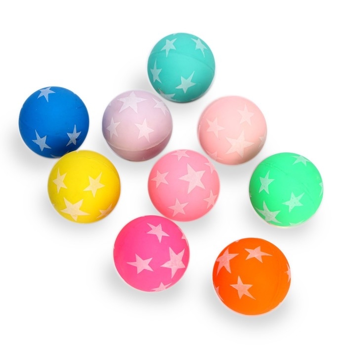 Мяч каучуковый «Звёздочки», светится в темноте, 4,3 см, цвета МИКС Мяч каучуковый «Звёздочки», светится в темноте, 4,3 см, цвета МИКС
