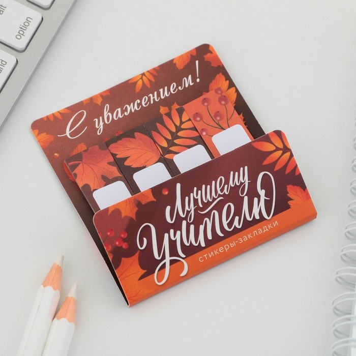 Набор стикеров-закладок &laquo;Лучшему учителю&raquo;, 4 шт., 20 листов