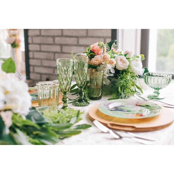 Креманка стеклянная Magistro «Ла-Манш», 350 мл, 12×10,5 см, цвет зелёный Креманка стеклянная Magistro «Ла-Манш», 350 мл, 12×10,5 см, цвет зелёный