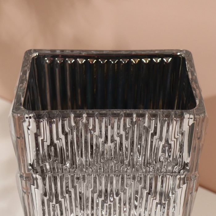 Ваза для цветов «Монарда» из стекла, серебро 25×13,5×9,5 см Ваза для цветов «Монарда» из стекла, серебро 25×13,5×9,5 см