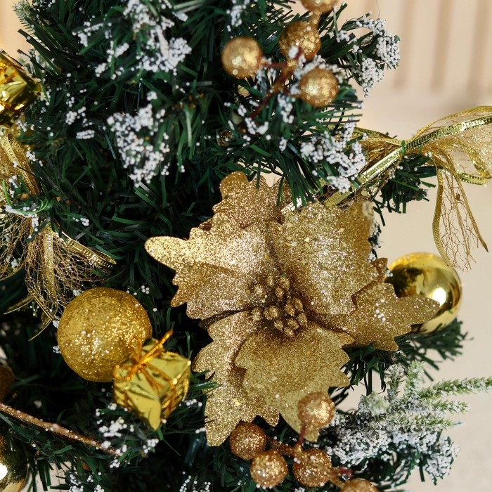 Ёлка декор Ёлка декор "Праздничная" цветок шары, 20х58 см, золото