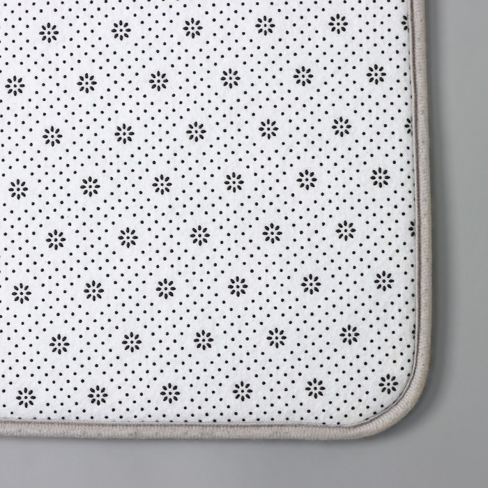 Коврик для ванной светящийся в темноте Доляна «Светящиеся фигуры», 50×80 см, цвет серый