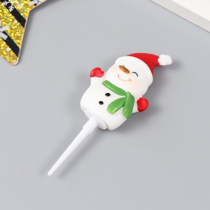 Декор для творчества полистоун Декор для творчества полистоун "Счастливый снеговичок" 3,2х5,2 см