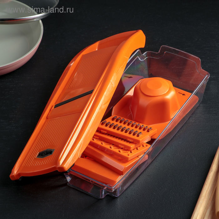 Набор для резки овощей №1, с 6 насадками, овощедержателем и контейнером Набор для резки овощей №1, с 6 насадками, овощедержателем и контейнером