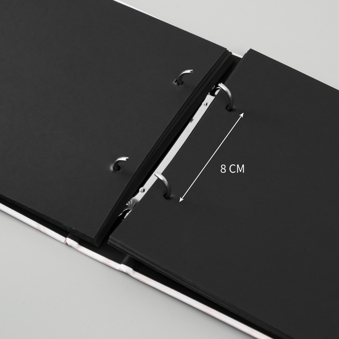 Фотоальбом 25 листов (уголки+кольца)  Фотоальбом 25 листов (уголки+кольца) "Розовый мрамор" 27х19 см