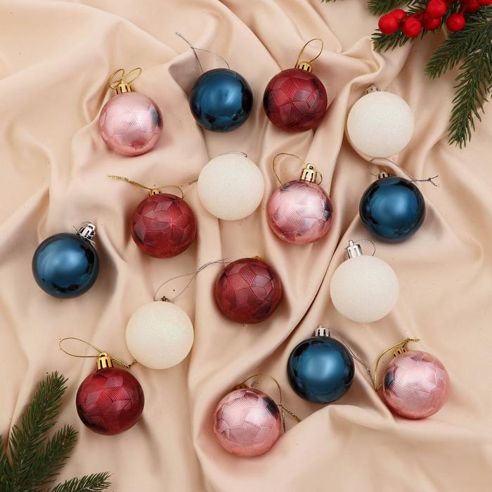 Набор шаров пластик d-5 см, 16 шт Набор шаров пластик d-5 см, 16 шт "Астрид ассорти" микс